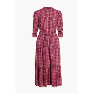Derek Lam 10 Crosby belted checked midi dress